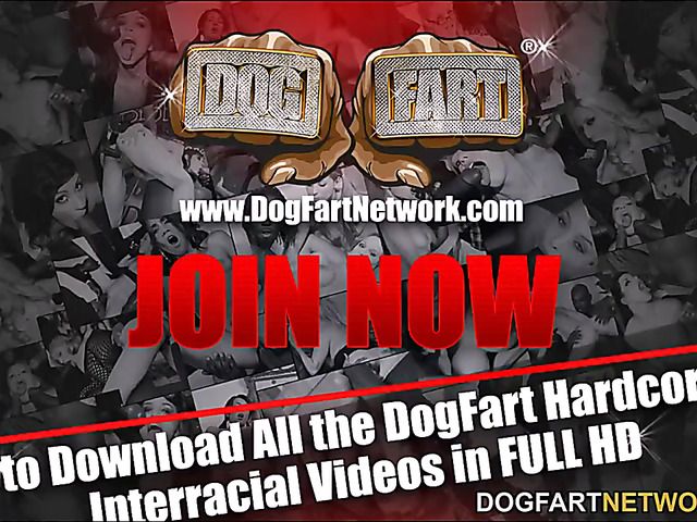 Busty beauty wakes up to enjoy two black cocks