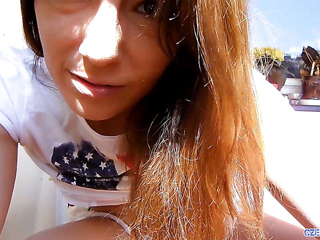 Czech GFs - Cute girlfriend masturbating outdoors