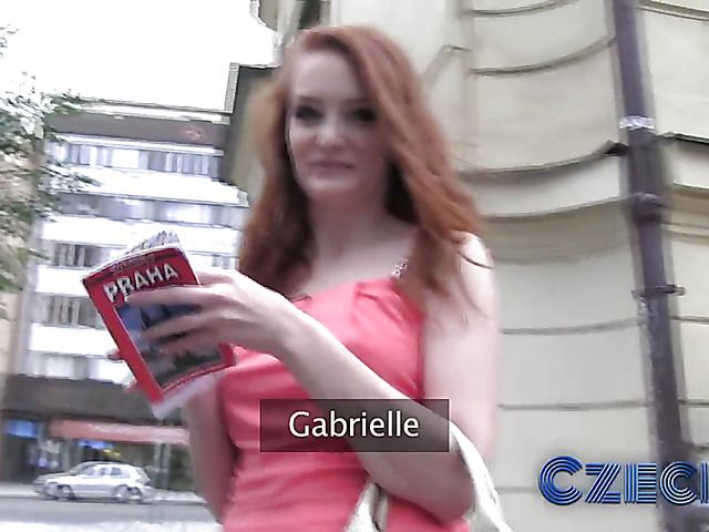 Redhead has sex for money in Prague