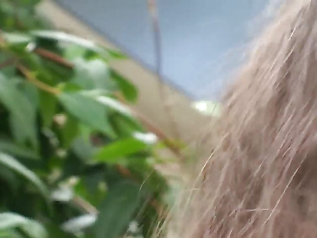 Terrace sex with slut in skirt