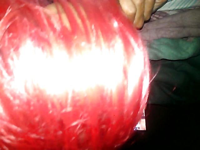 Pink haired ebony wife sucks it dry