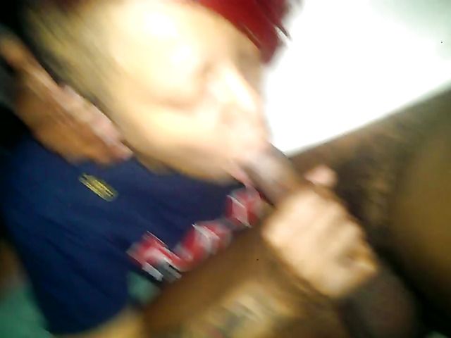 Pink haired ebony wife sucks it dry