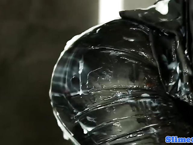 Massive gloryhole cumshot for wet and messy girl