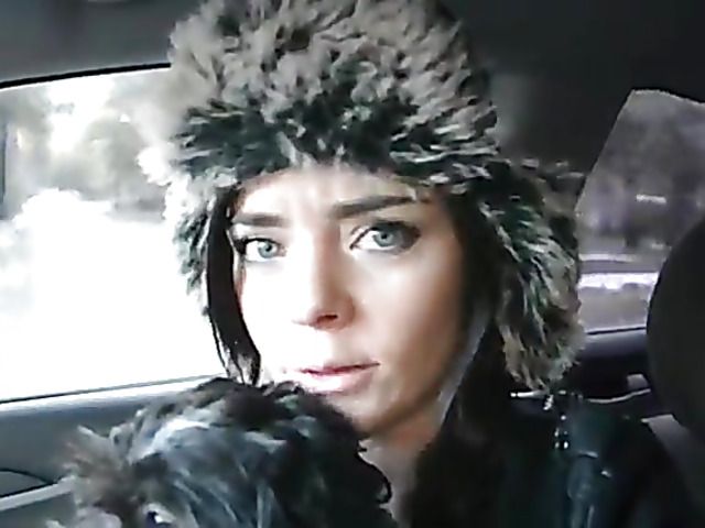 Pussy fingering in the snow with jeans down