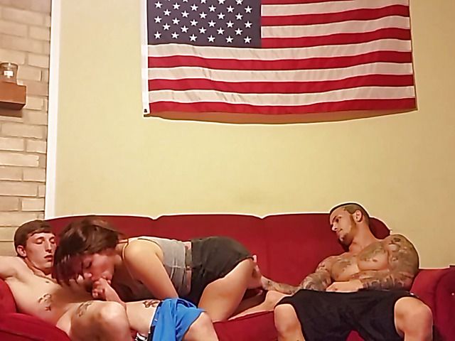Patriotic MMF threesome with Michael Hoffman