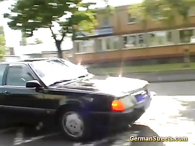Dangerous sex in a public place with hot German teen