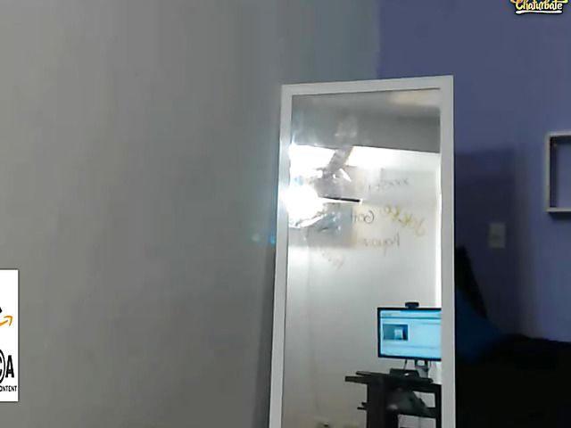 Young amateur dildo ride and nude posing in the mirror