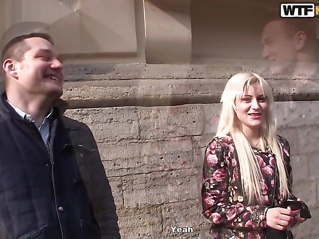 Russian blonde Natali picked up and double fucked