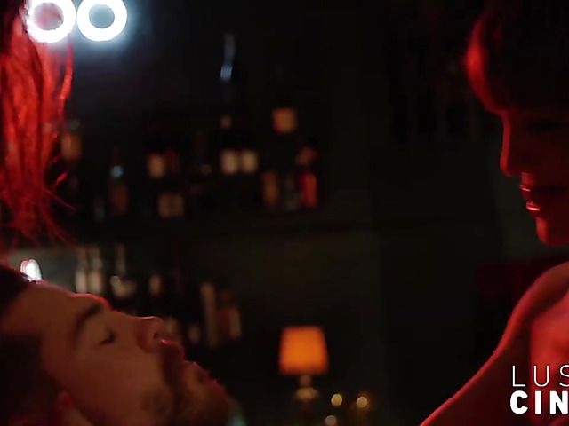 One guy and two cum hungry babes at the bar