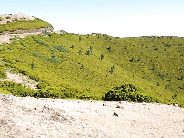 Beautiful leggy brunette strips nude in the mountains