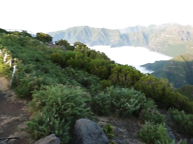 Beautiful leggy brunette strips nude in the mountains