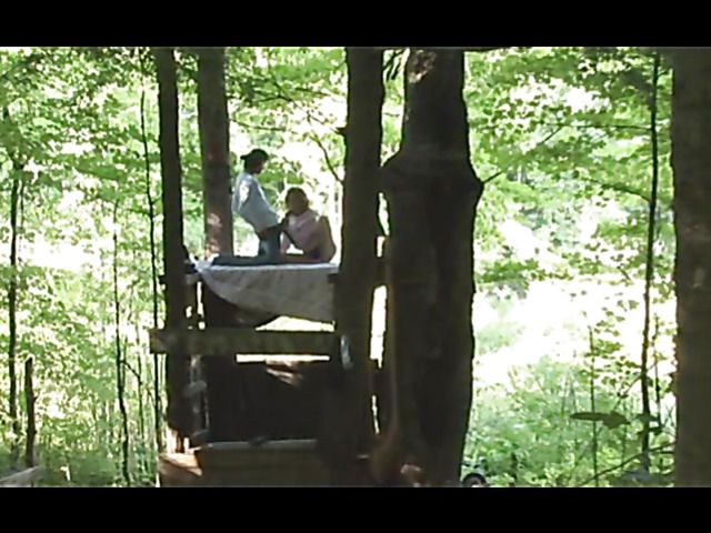 Outdoor sex in the forest with cum hungry teen