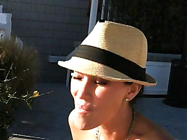 Lovely big tit brunette Jasmine Waltz in black bikini