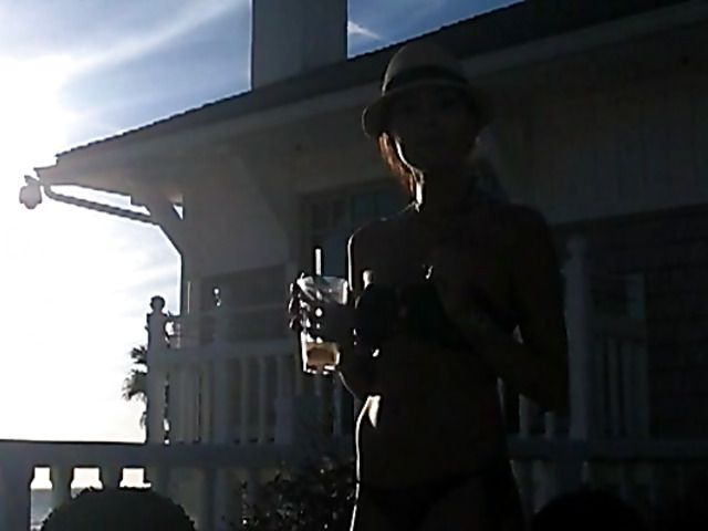 Lovely big tit brunette Jasmine Waltz in black bikini