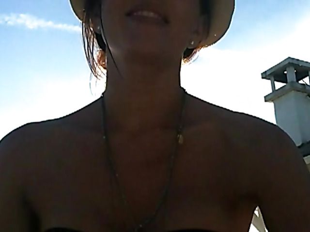 Lovely big tit brunette Jasmine Waltz in black bikini