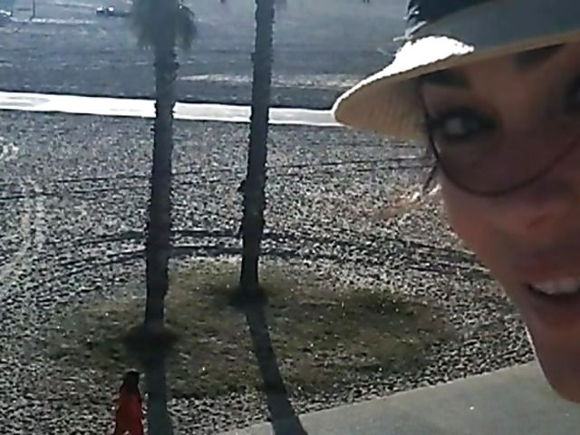 Lovely big tit brunette Jasmine Waltz in black bikini