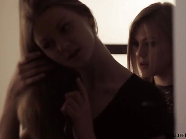 Beautiful lesbian sex with big titted girl