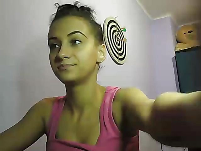 Teen brunette sucks her boyfriend off on webcam again