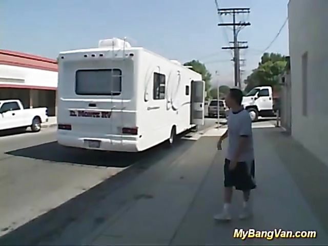 Slutty MILF picked up for gang bang in the van