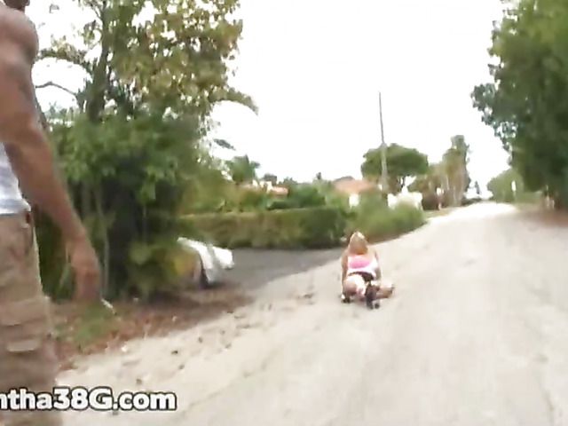 Interracial anal with chubby roller skater Samantha 38G