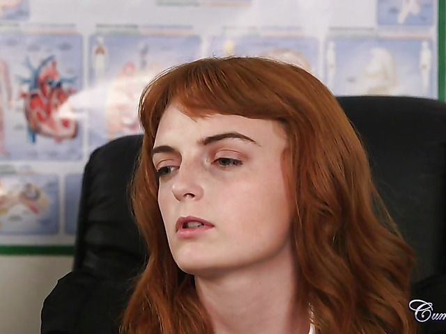 Nice cock for bossy redhead to suck and messy facial