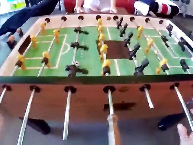 Hottie sucks and fucks POV after a game of foosball