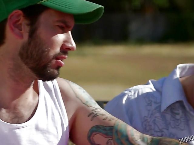 Tattooed blonde with firm tits fucks like a champ