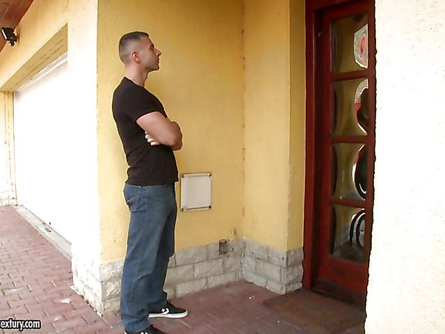 Shaved blonde in red heels gets fucked hardcore