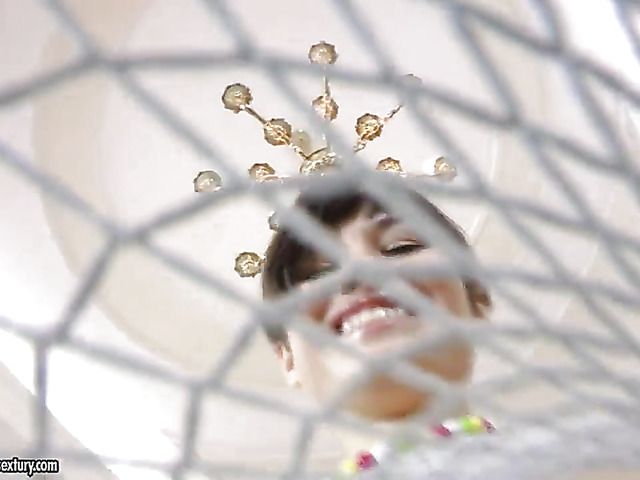 Petite teen brunette gets her asshole stretched