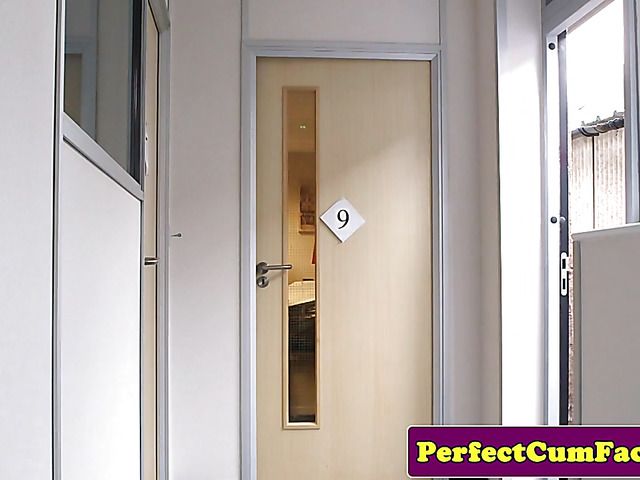 Job interview with deepthroat and cum facial