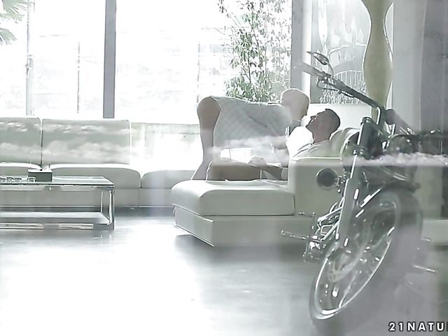 Blonde with clean pussy and small tits loves passionate sex