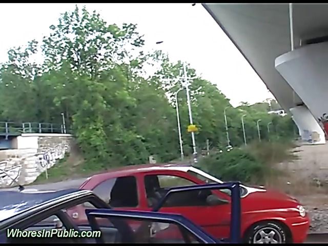 Real public sex with a horny brunette