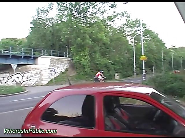 Real public sex with a horny brunette