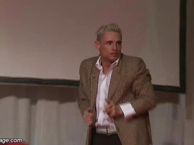 Public threesome on stage with two hot babes