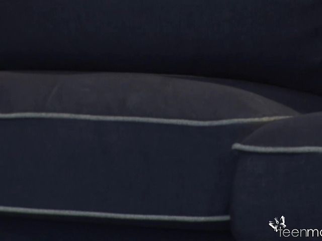 Blonde babe in tiny skirt stripping and posing naked