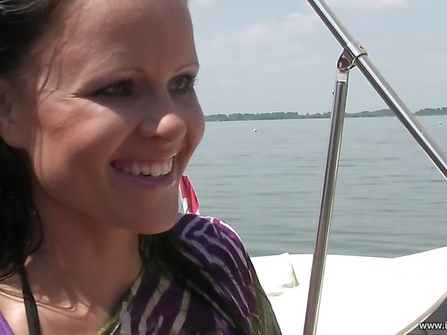 Bikini girls have lesbian sex on a boat