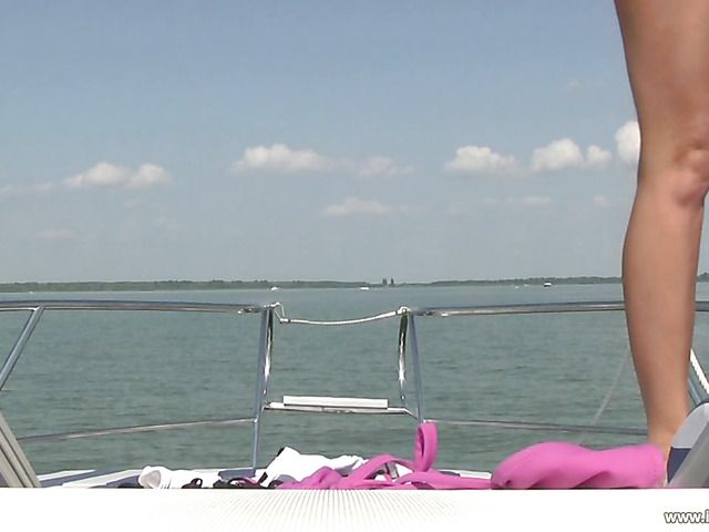 Bikini girls have lesbian sex on a boat
