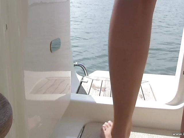 Bikini girls have lesbian sex on a boat