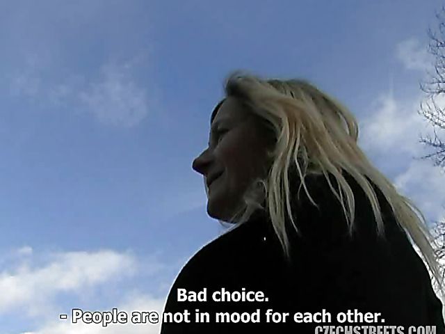 Lovely Czech MILF with hairy pussy picked up for a fuck