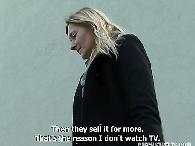 Lovely Czech MILF with hairy pussy picked up for a fuck