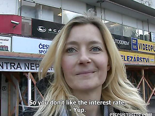 Lovely Czech MILF with hairy pussy picked up for a fuck