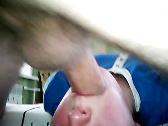 Ukrainian amateur gags on fat uncut cock