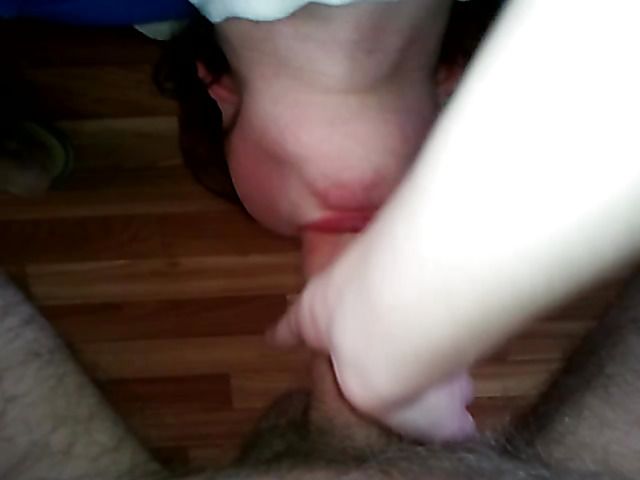 Ukrainian amateur gags on fat uncut cock