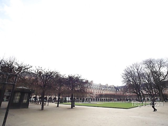 Busty Marisa gets naked in public in Paris