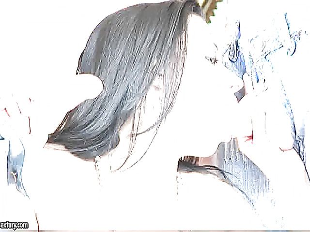 Behind the scenes of hot DP action with sexy brunette