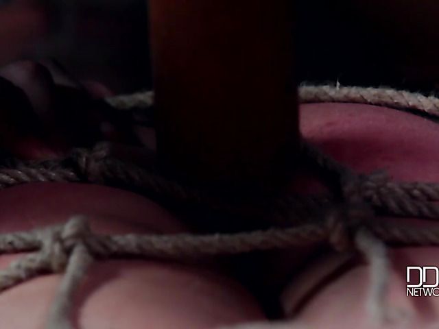 Bondage and DP in the attic with sexy brunette Kristy Black