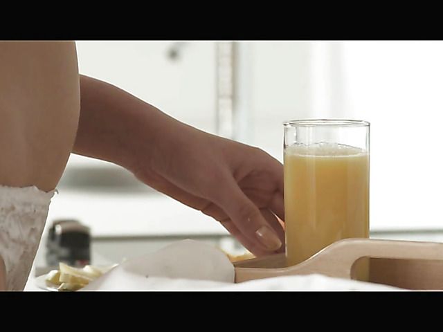 Morning anal sex with blonde girl in white panties