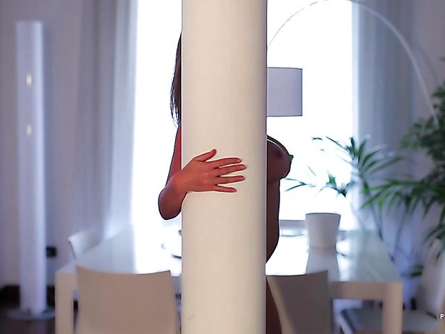 Huge titted glamour model Kirstin strips naked