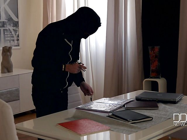 Redhead maid Isabella Lui gets hard fucked by a burglar