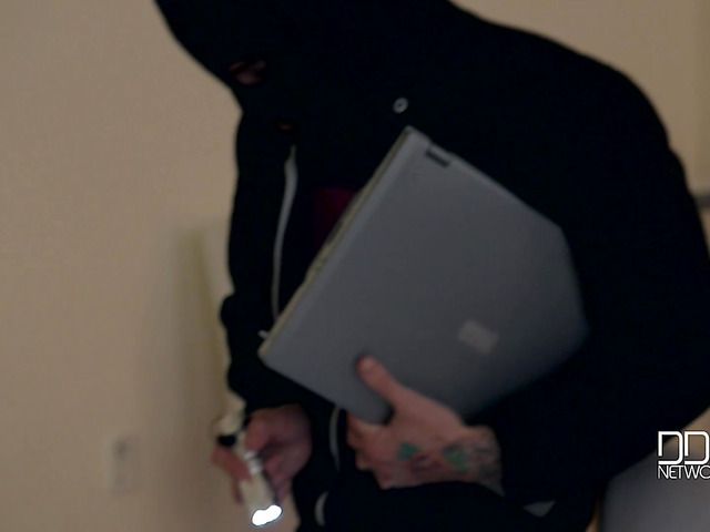 Redhead maid Isabella Lui gets hard fucked by a burglar